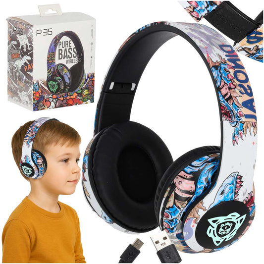Wireless Bluetooth Over-Ear Headphones – RGB, Mic, MicroSD