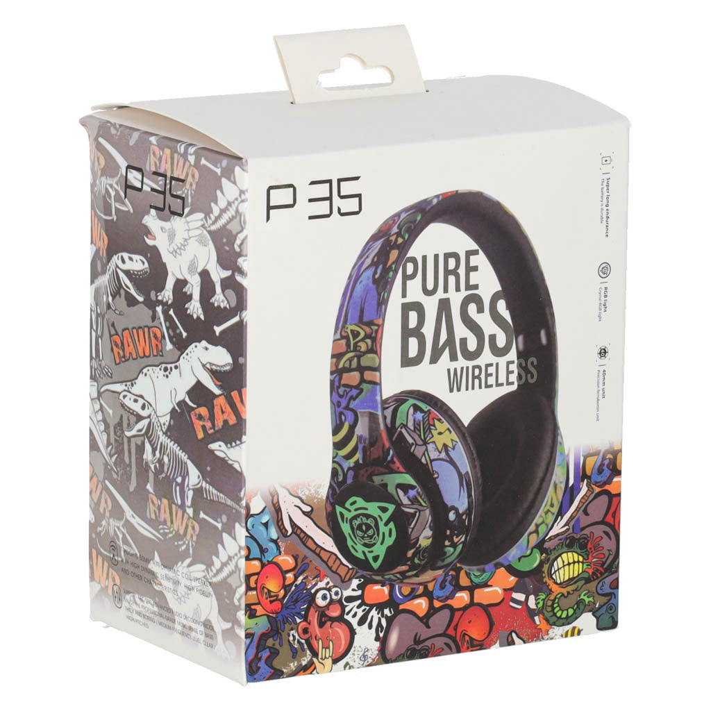 Wireless Bluetooth Over-Ear Headphones – RGB, Mic, MicroSD