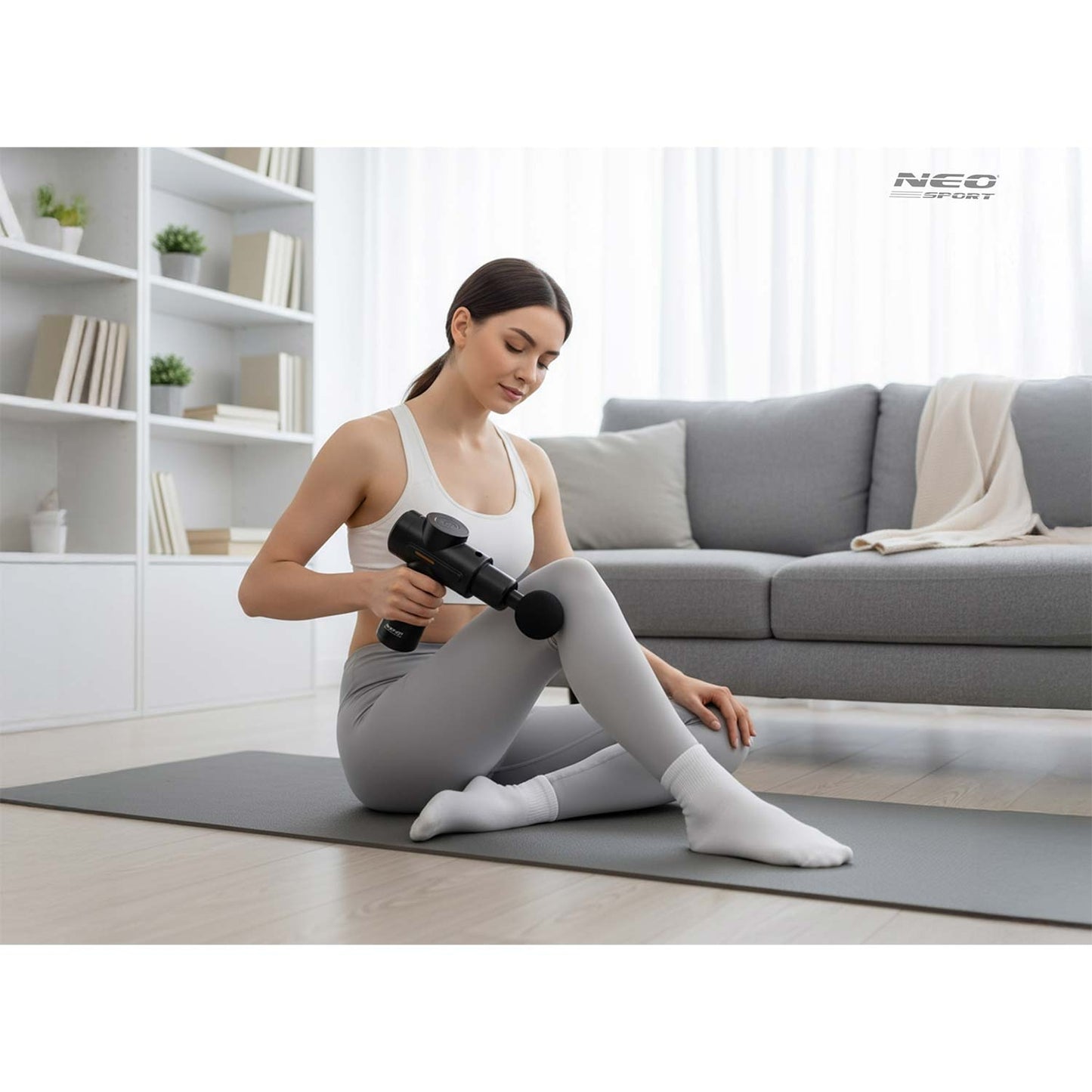 Wireless Body Massage Gun with 6 Attachments, Black