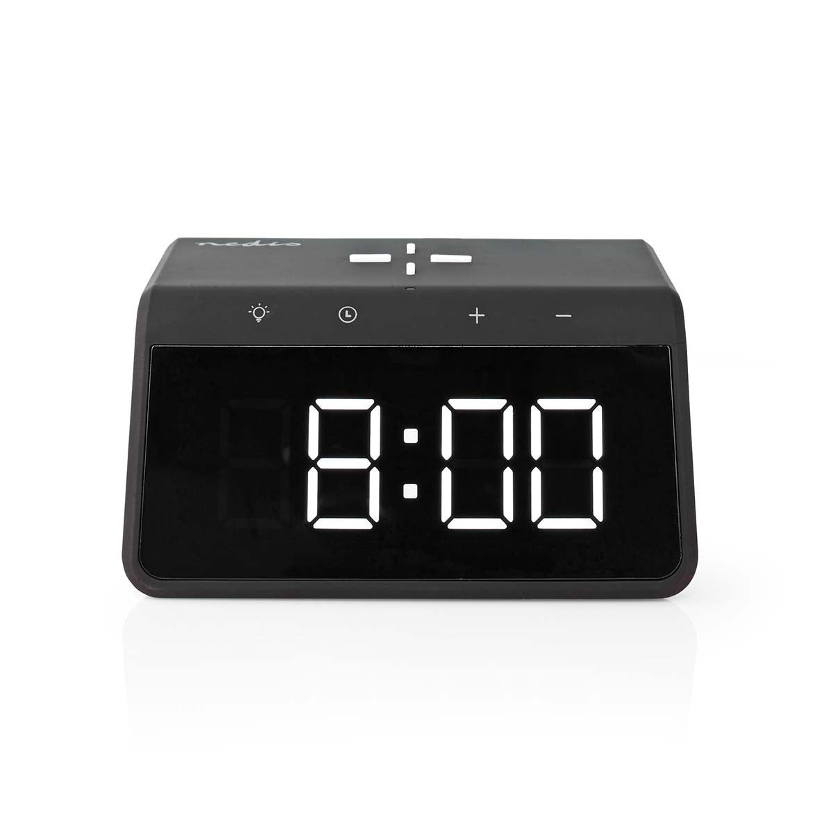 Wireless Charger for Alarm Clock | Qi certified | 5 / 7.5 / 10 / 15 W | USB A Male | Night lamp | 2 Alarm times | Snooze function