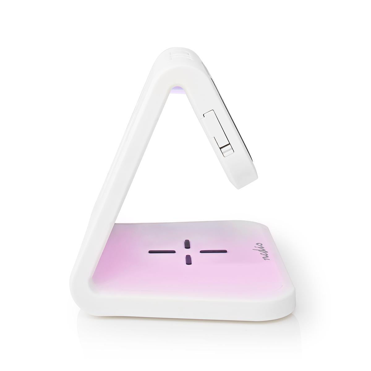 Wireless Charger for Alarm Clock | Qi certified | 5 / 7.5 / 10 W | USB-A Female | Night lamp | 2 Alarm times | Snooze function