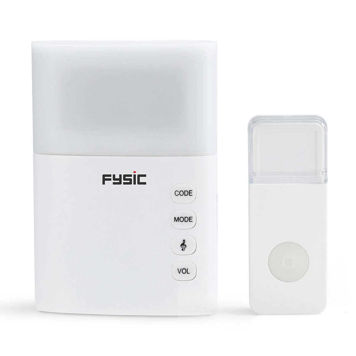 Wireless Doorbell with Flash Light, White, Splash-Proof