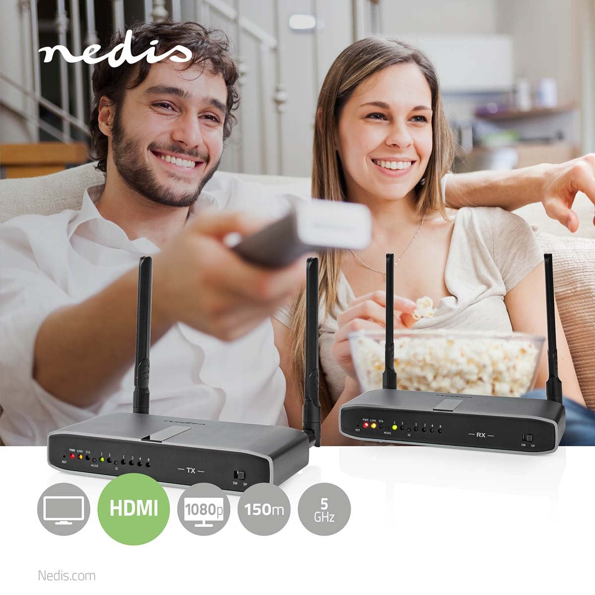 Wireless HDMI Transmitter, Full HD 1080p, 100m Range