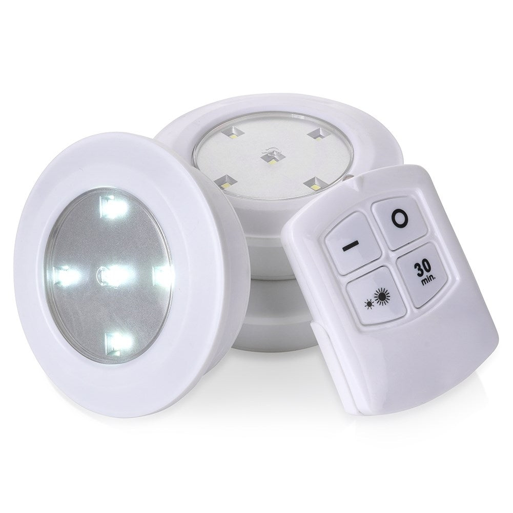 Wireless LED lights with remote control and timer, 3-pack