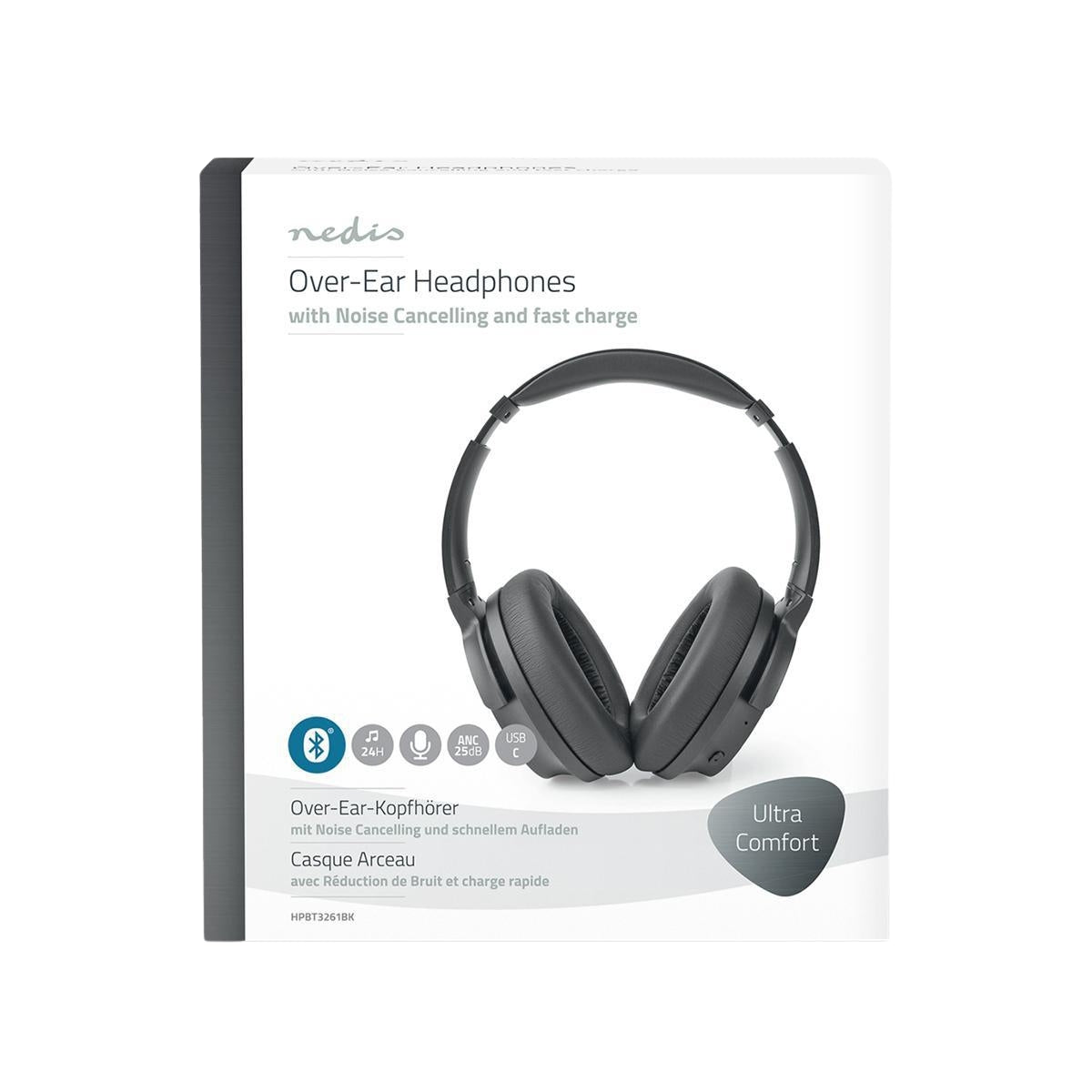 Wireless Over-Ear Headphones | Maximum battery life: 24 hours | Built-in microphone | Press Control | Noise reduction | Support for voice control | Volume Control | Travel bag included