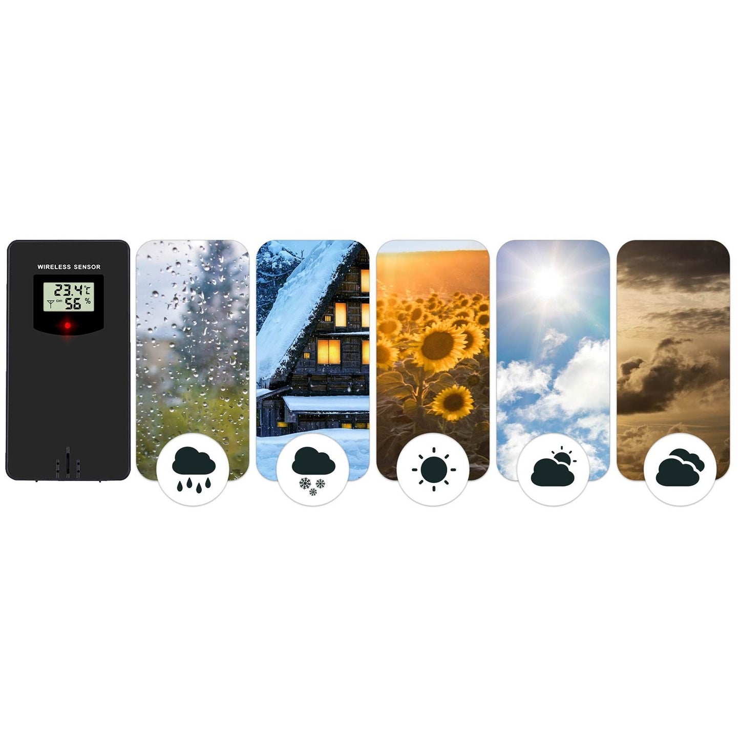 Wireless Sensor for Weather Station BD-920 Berdsen Black