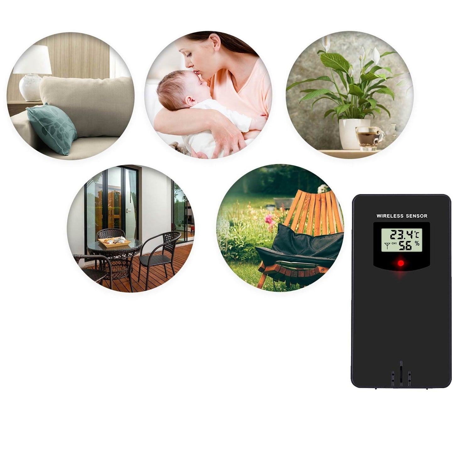 Wireless Sensor for Weather Station BD-920 Berdsen Black
