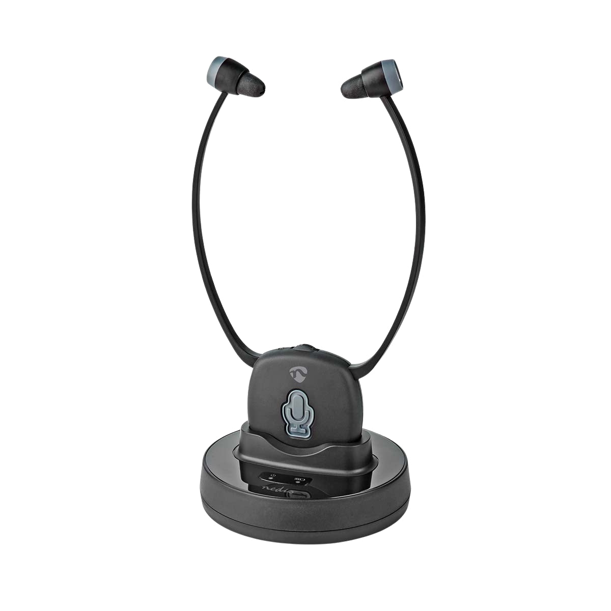 Wireless TV Headphones | RF | In-Ear | Maximum battery play time: 7 hrs | 25 m | Digital Audio | Charging dock | Balance control | Hearing impaired support | Black