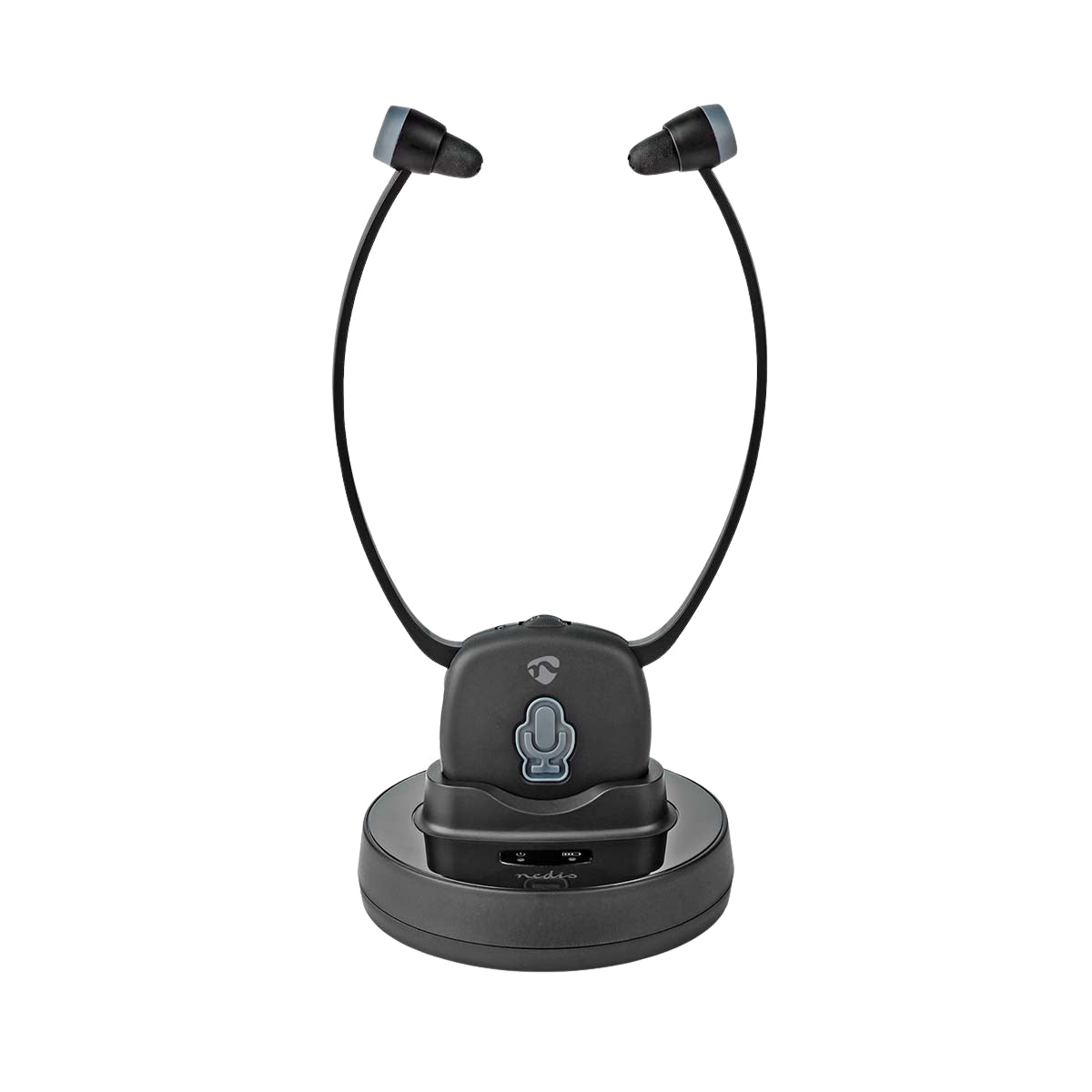 Wireless TV Headphones | RF | In-Ear | Maximum battery play time: 7 hrs | 25 m | Digital Audio | Charging dock | Balance control | Hearing impaired support | Black