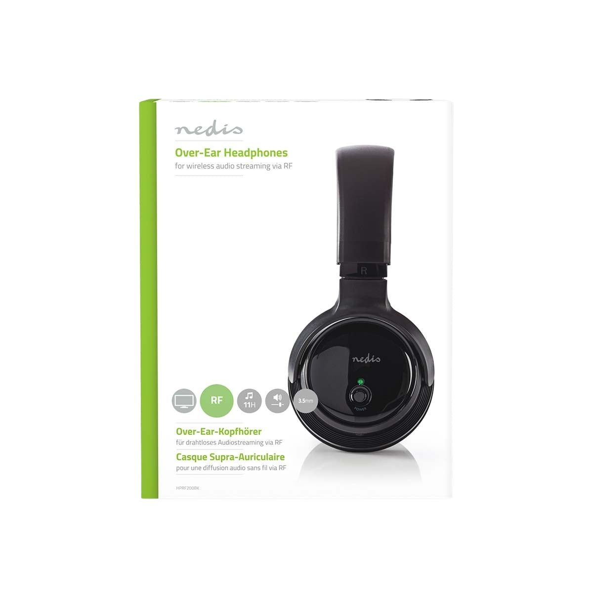 Wireless TV Headphones | RF | On-Ear | Maximum battery life: 11 hours | 100 m | Digital Audio | Battery dock | Black
