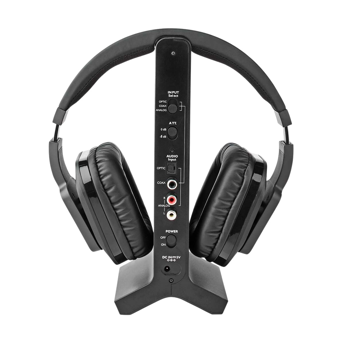 Wireless TV Headphones | RF | Over-Ear | Maximum battery play time: 8 hrs | 25 m | Digital Audio | Charging dock | Black