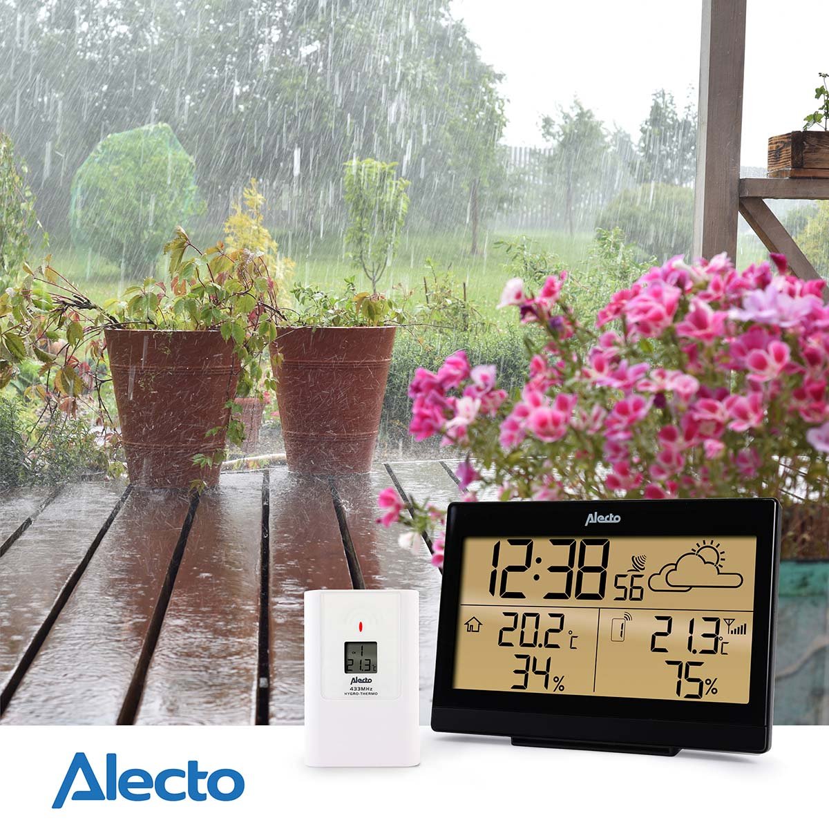 Wireless Weather Station with Large Display, Black