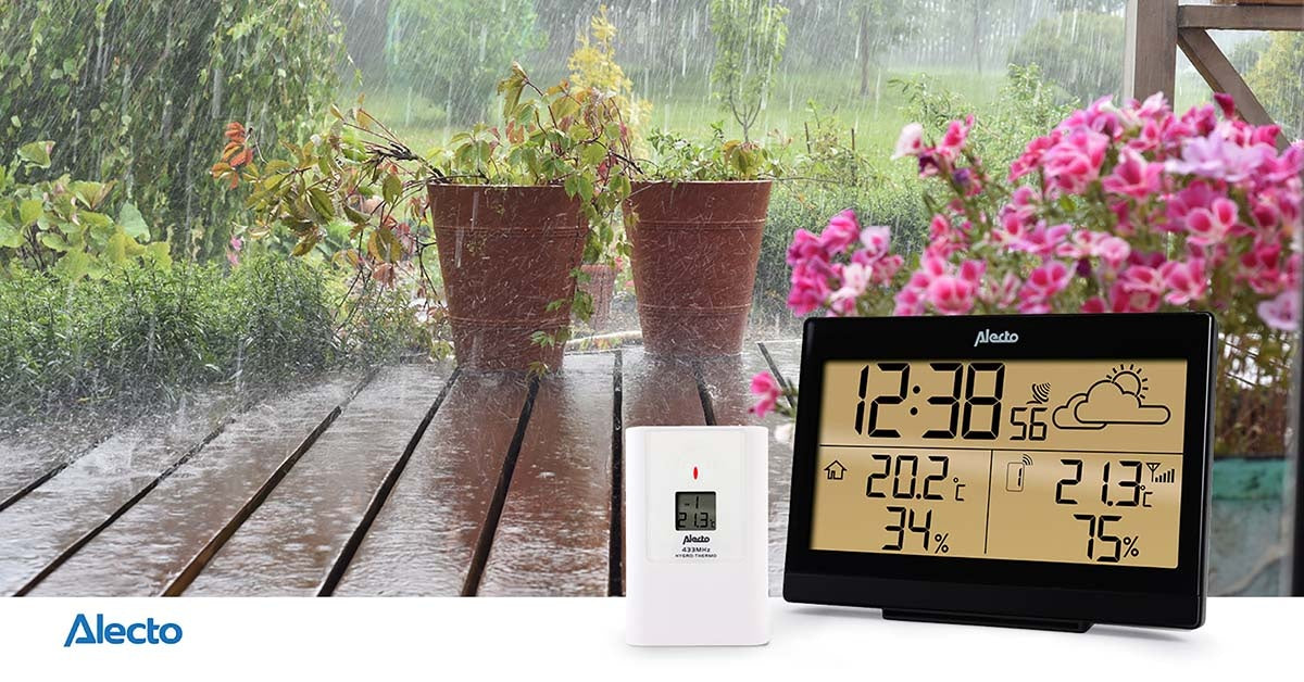 Wireless Weather Station with Large Display, Black