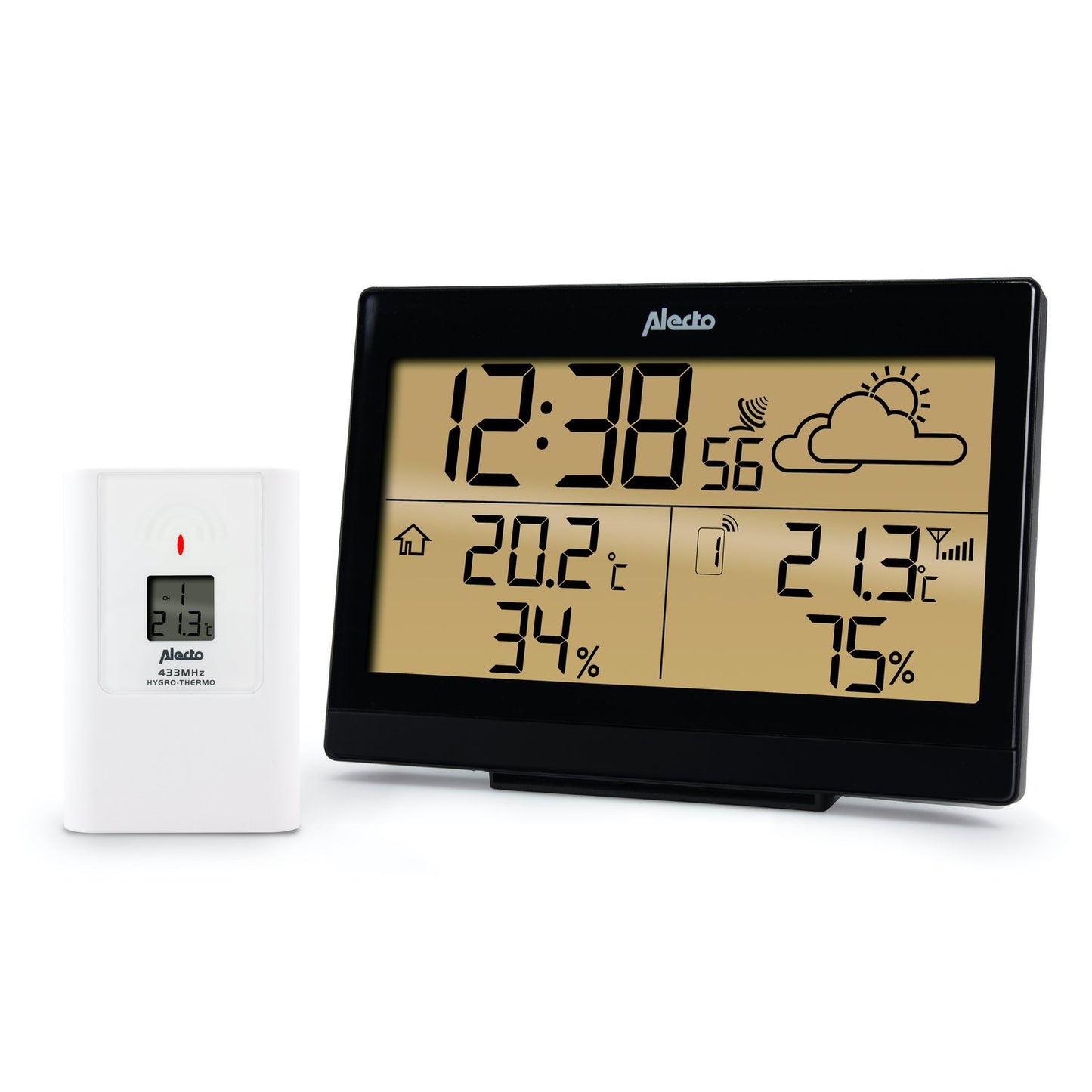 Wireless Weather Station with Large Display, Black