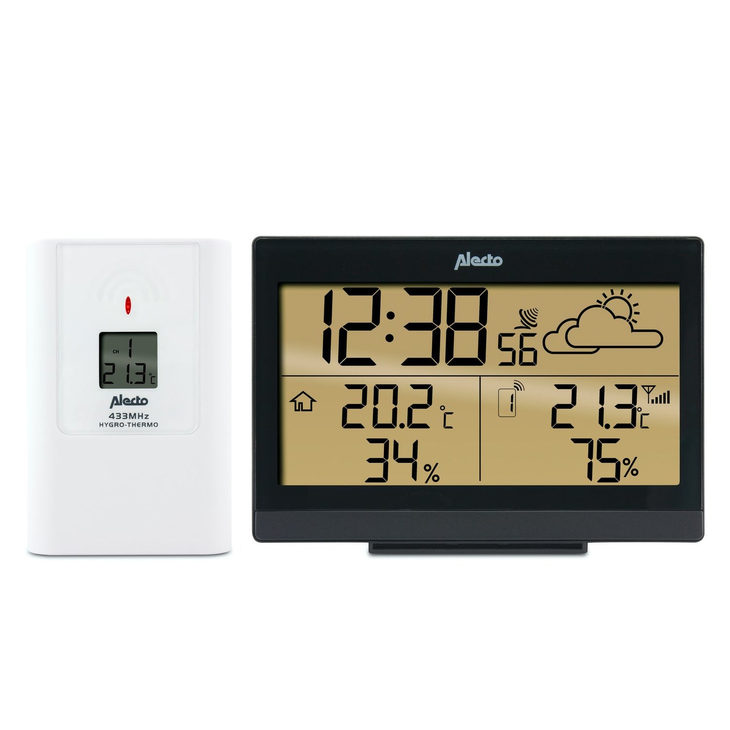 Wireless Weather Station with Large Display, Black