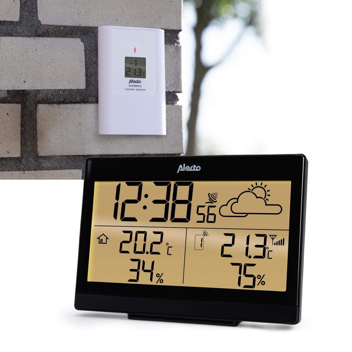 Wireless Weather Station with Large Display, Black