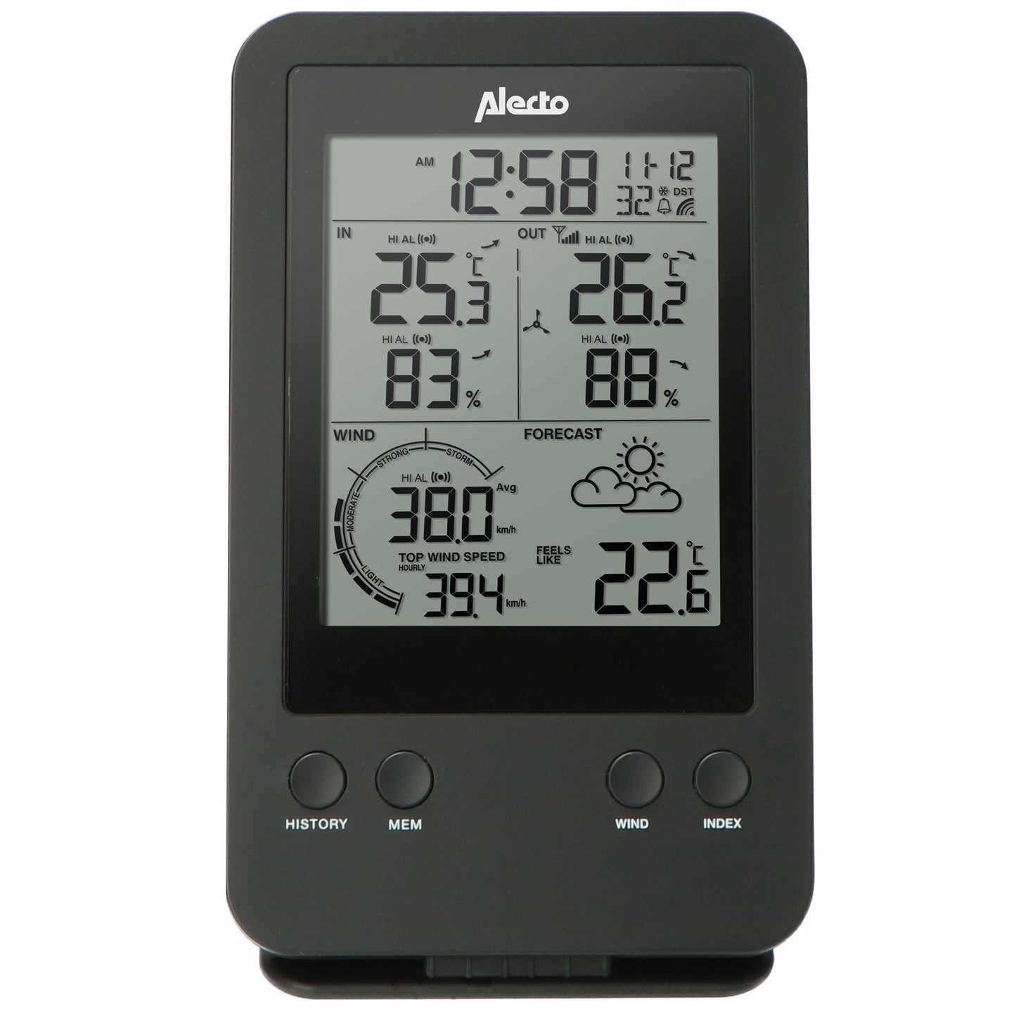 Wireless Weather Station with Outdoor Sensor, Black