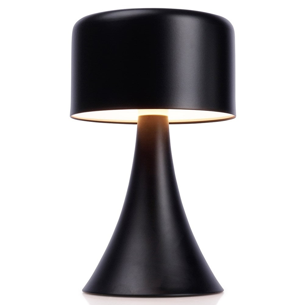 Wireless black table lamp with 8 LEDs for home and office