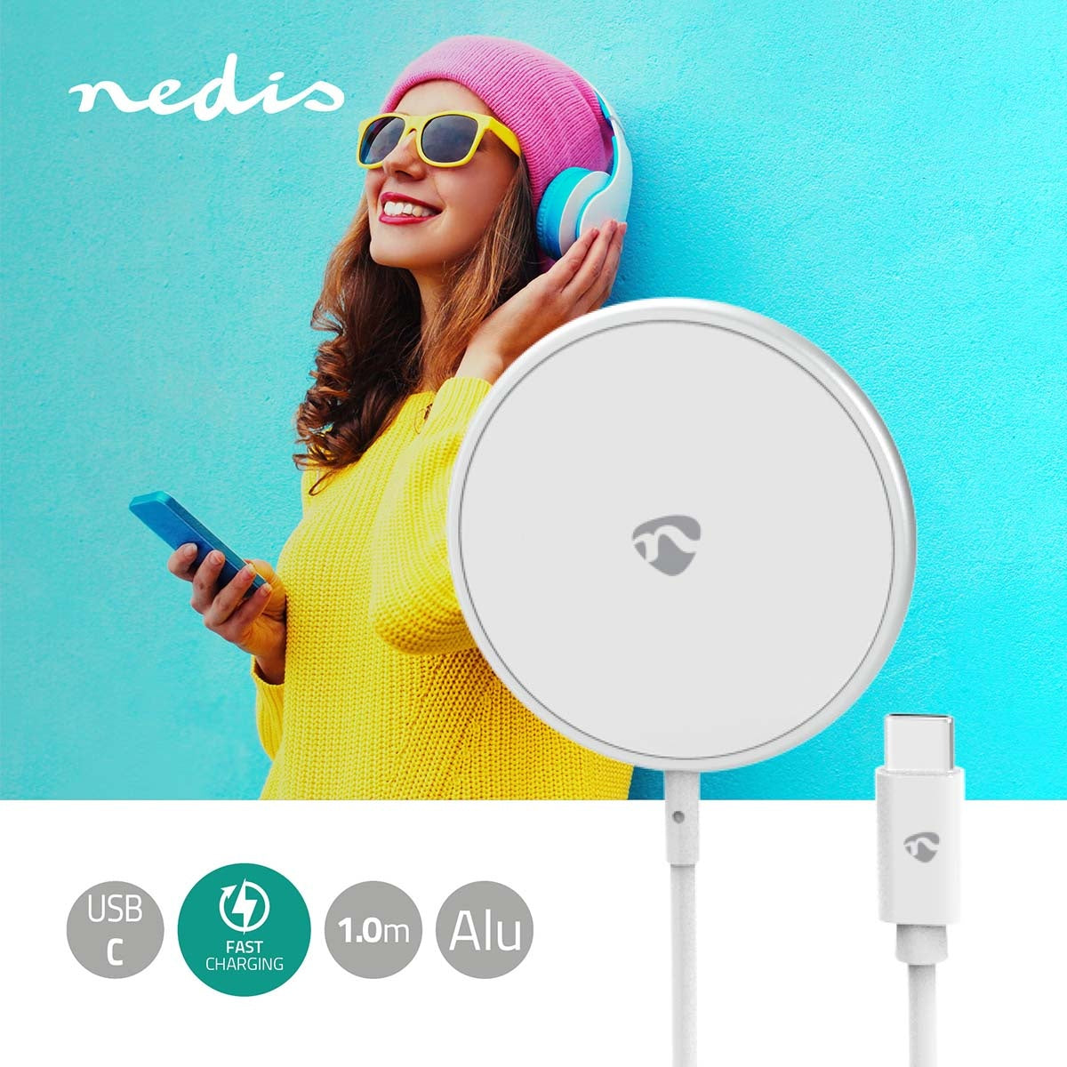 Wireless charging | 5 / 7.5 / 10 / 15 W | 1.0 / 1.1 / 1.67 / 2 A | Cable included | USB Type-C™ | 1.00 m