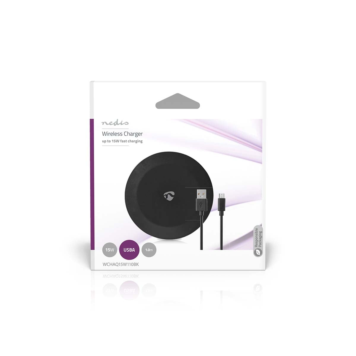 Wireless charging | 5 / 7.5 / 10 / 15 W | 2 A| The LED indicator is used | Cable included | USB Type-A | 1.00 m
