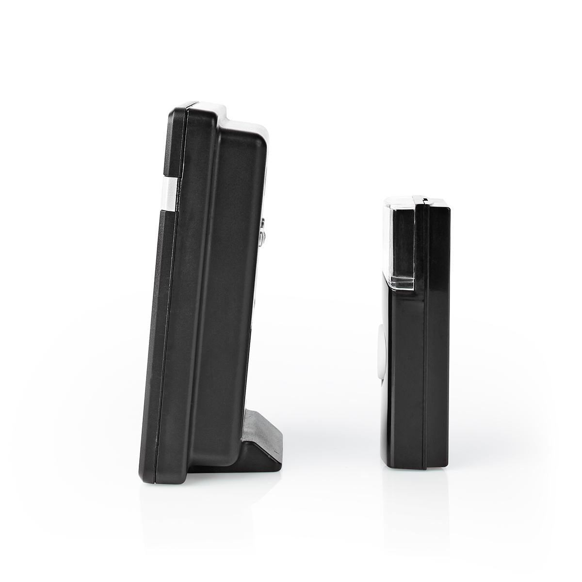 Wireless doorbell | Battery powered | 3 V DC | 1x CR2032 | Volume: 80 dB | Signal range: 300 m | IP44 | 36 Melodies | 1 Recipient | Black