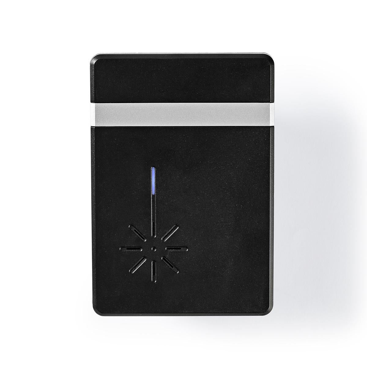Wireless doorbell | Battery powered | 3 V DC | 1x CR2032 | Volume: 80 dB | Signal range: 300 m | IP44 | 36 Melodies | 1 Recipient | Black