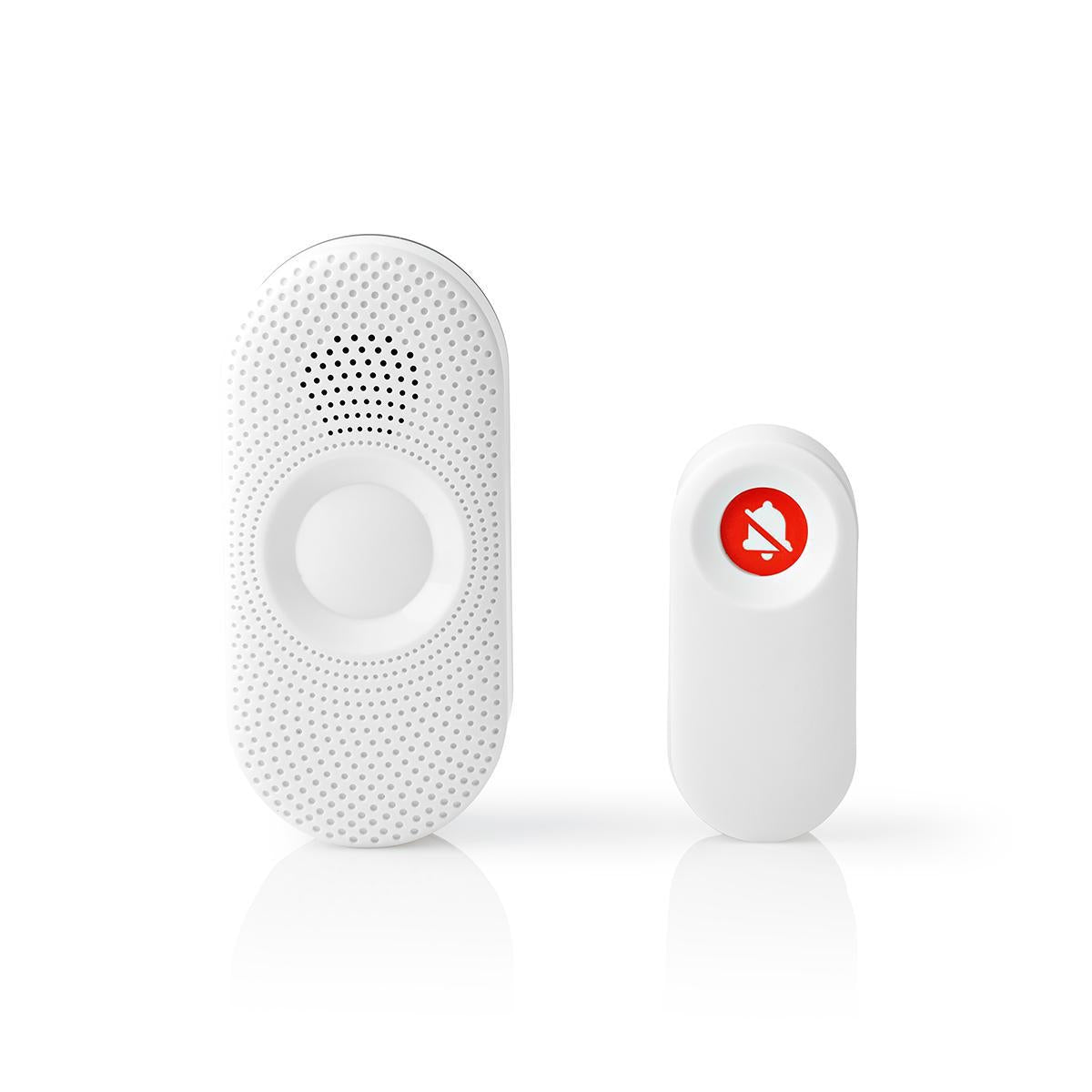 Wireless doorbell | Power adapter | 220 - 240 V AC 50 Hz | 1x CR2032 | Volume: 80 dB | Signal range: 300 m | IP44 | Adjustable volume | 36 Melodies | 1 Recipient | Grey/White
