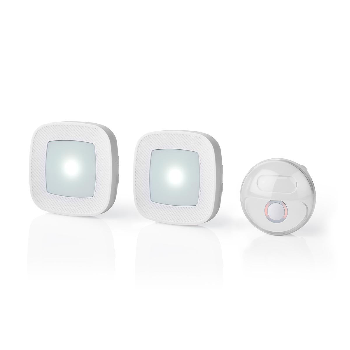 Wireless doorbell | Power adapter | 220 - 240 V AC 50 Hz | 1x CR2032 | Volume: 80 dB | Signal range: 300 m | IP44 | Adjustable volume | 36 Melodies | 2 Receiver | White