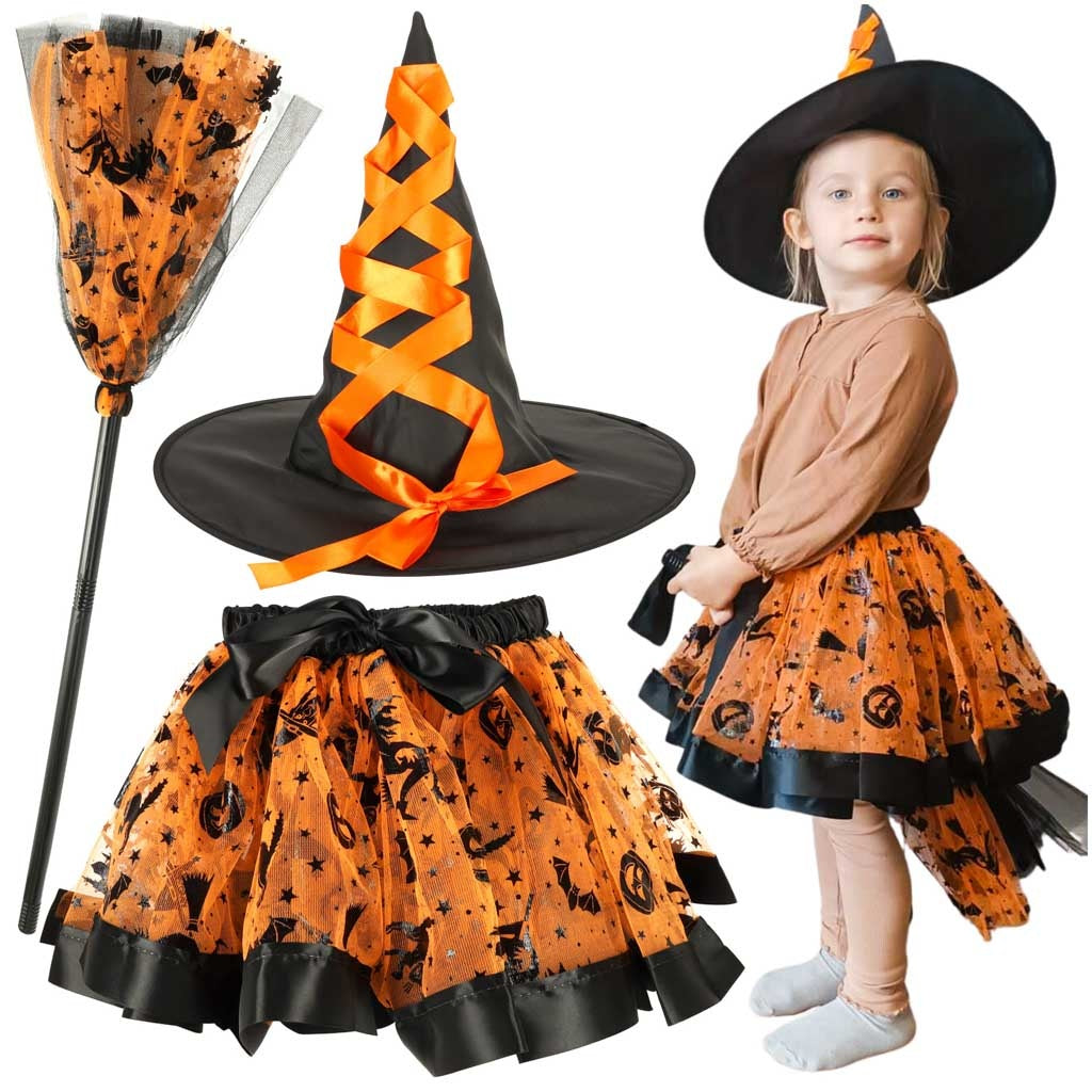 Witch witch costume 3 pieces orange