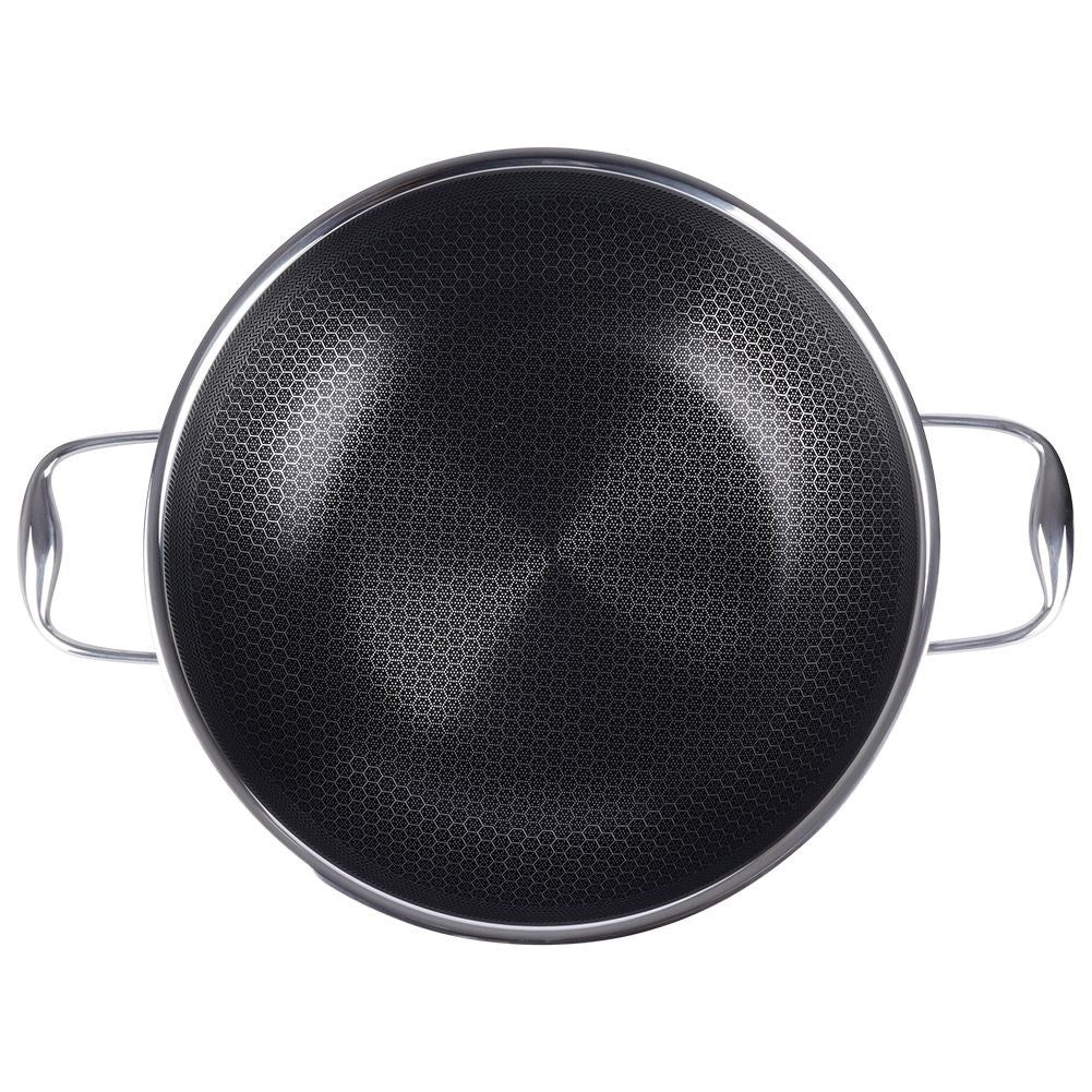 Wok: Hybrid Non-Stick, Stainless Steel, Dishwasher Safe