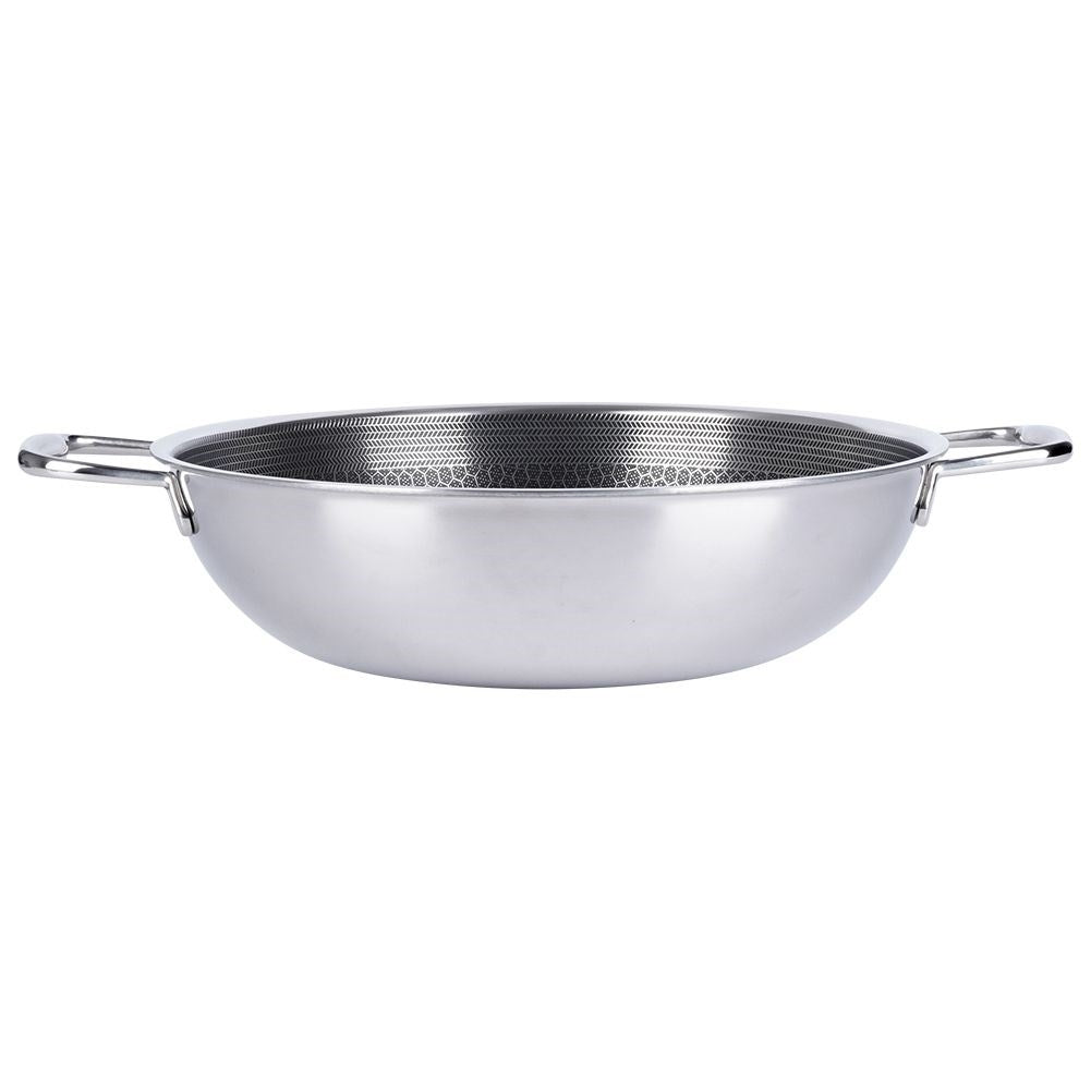 Wok: Hybrid Non-Stick, Stainless Steel, Dishwasher Safe