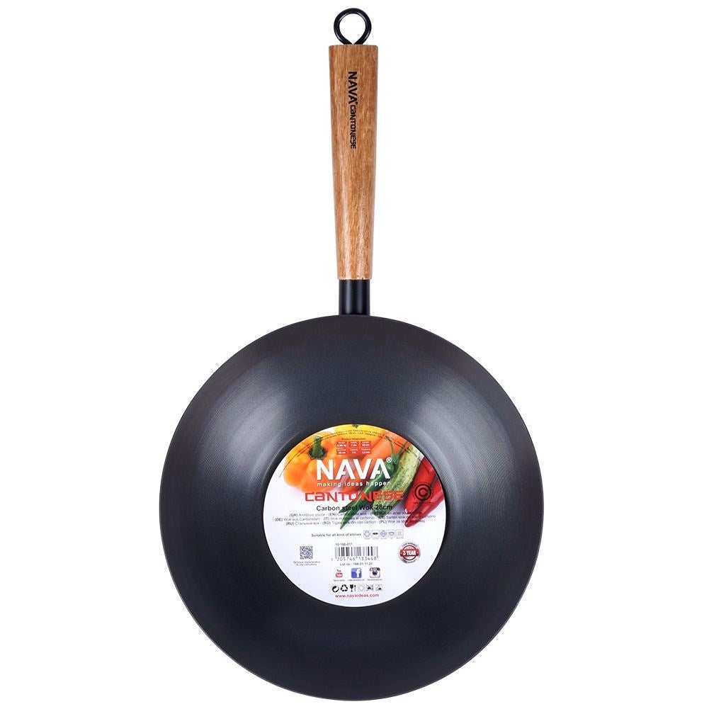 Wok in Carbon Steel with Non-stick for Asian Cooking