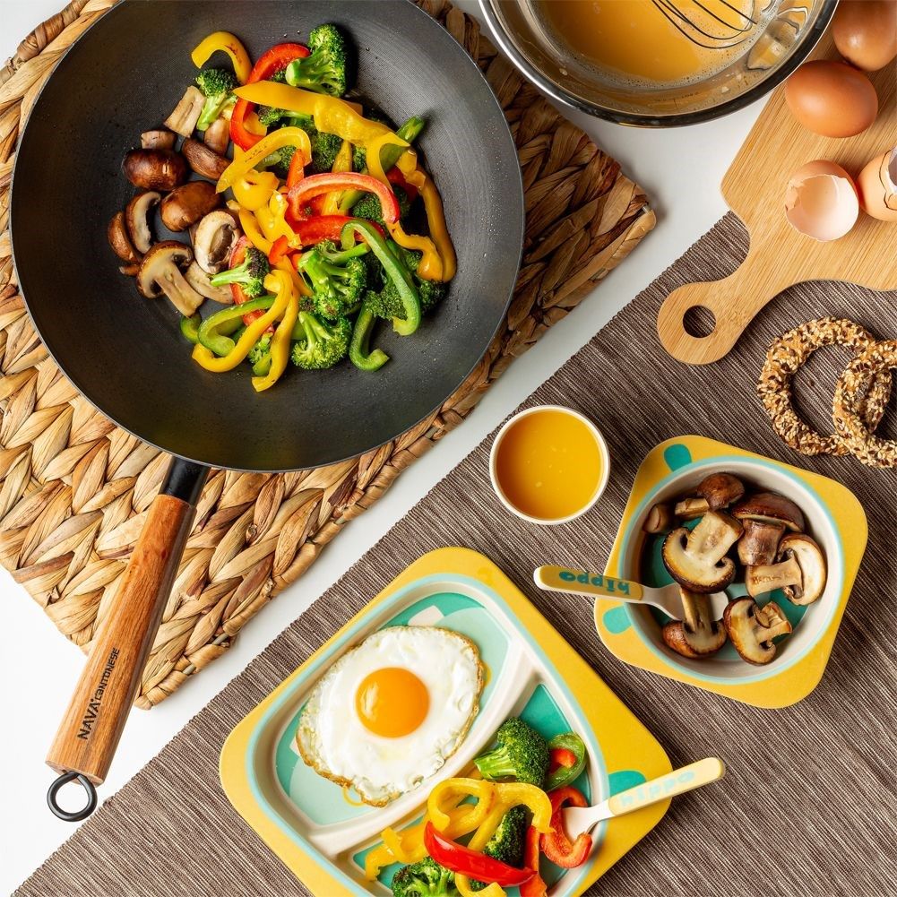 Wok in Carbon Steel with Non-stick for Asian Cooking