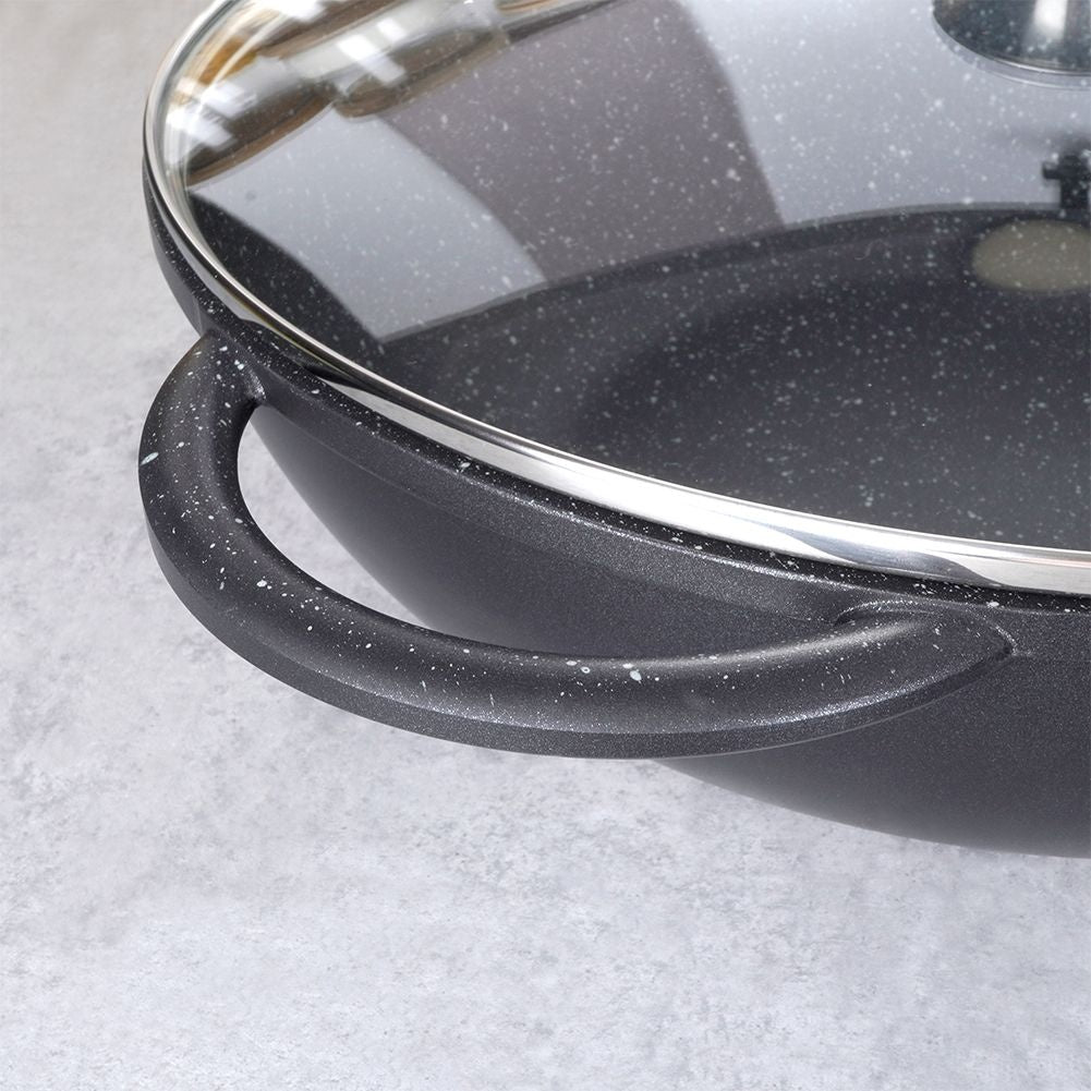 Wok with Pfluon Granite. Perfect for all stoves & dishwasher safe.