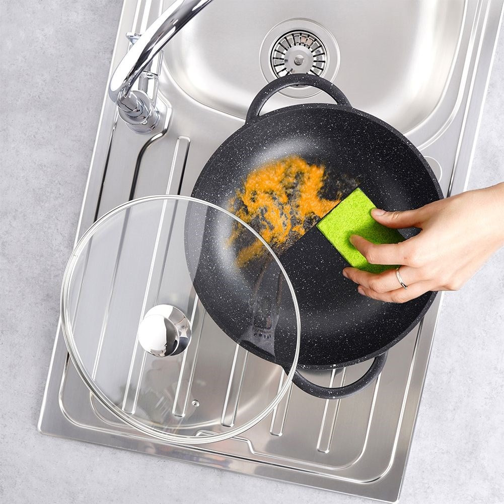 Wok with Pfluon Granite. Perfect for all stoves & dishwasher safe.