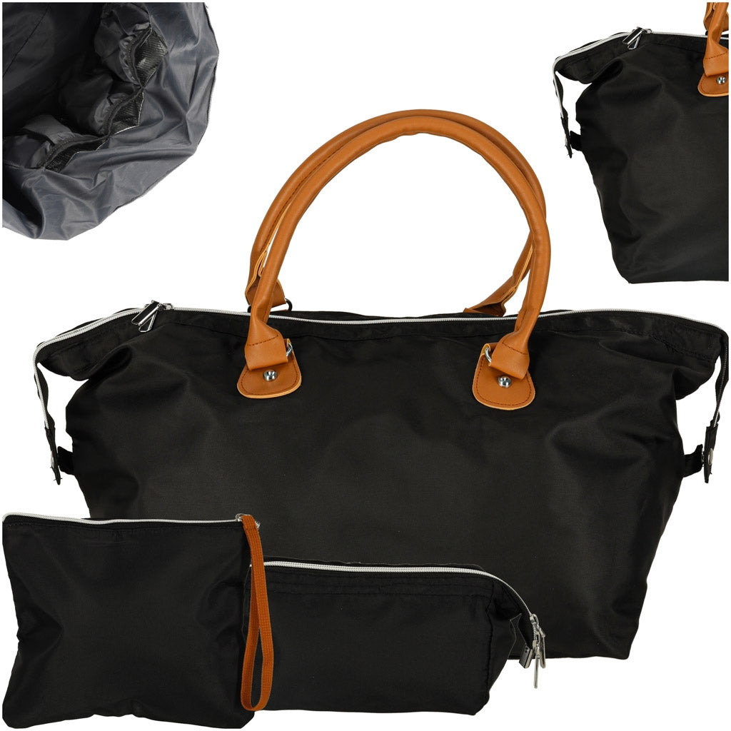 Women's multifunctional travel stroller bag for mom set black