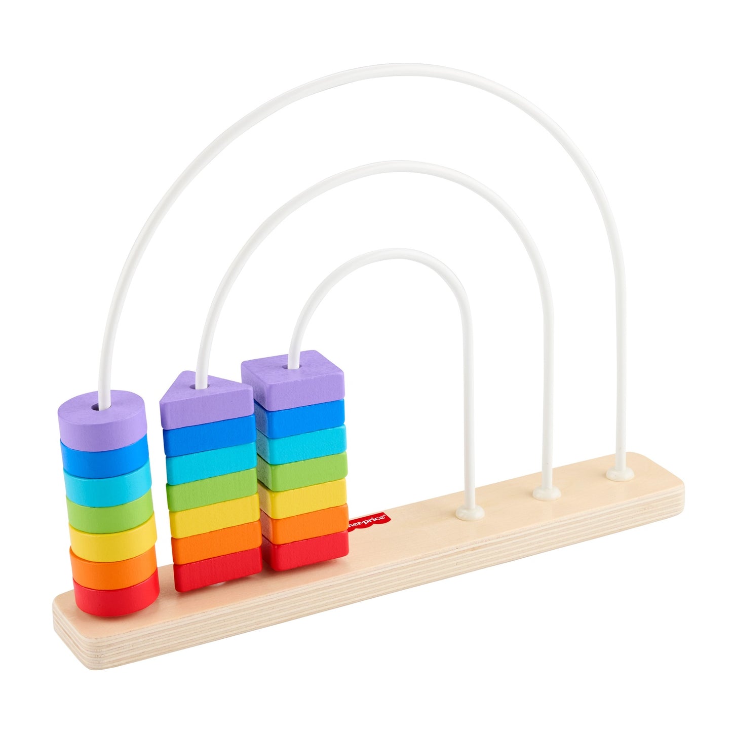 Wooden Rainbow Bead Bar Toy, 21 Colorful Blocks