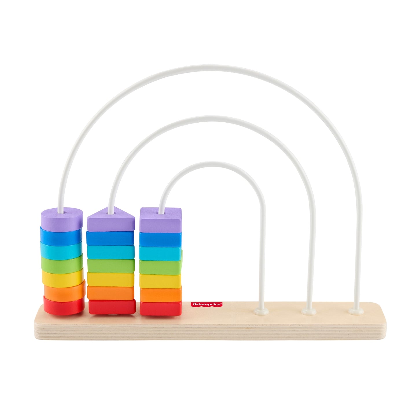 Wooden Rainbow Bead Bar Toy, 21 Colorful Blocks