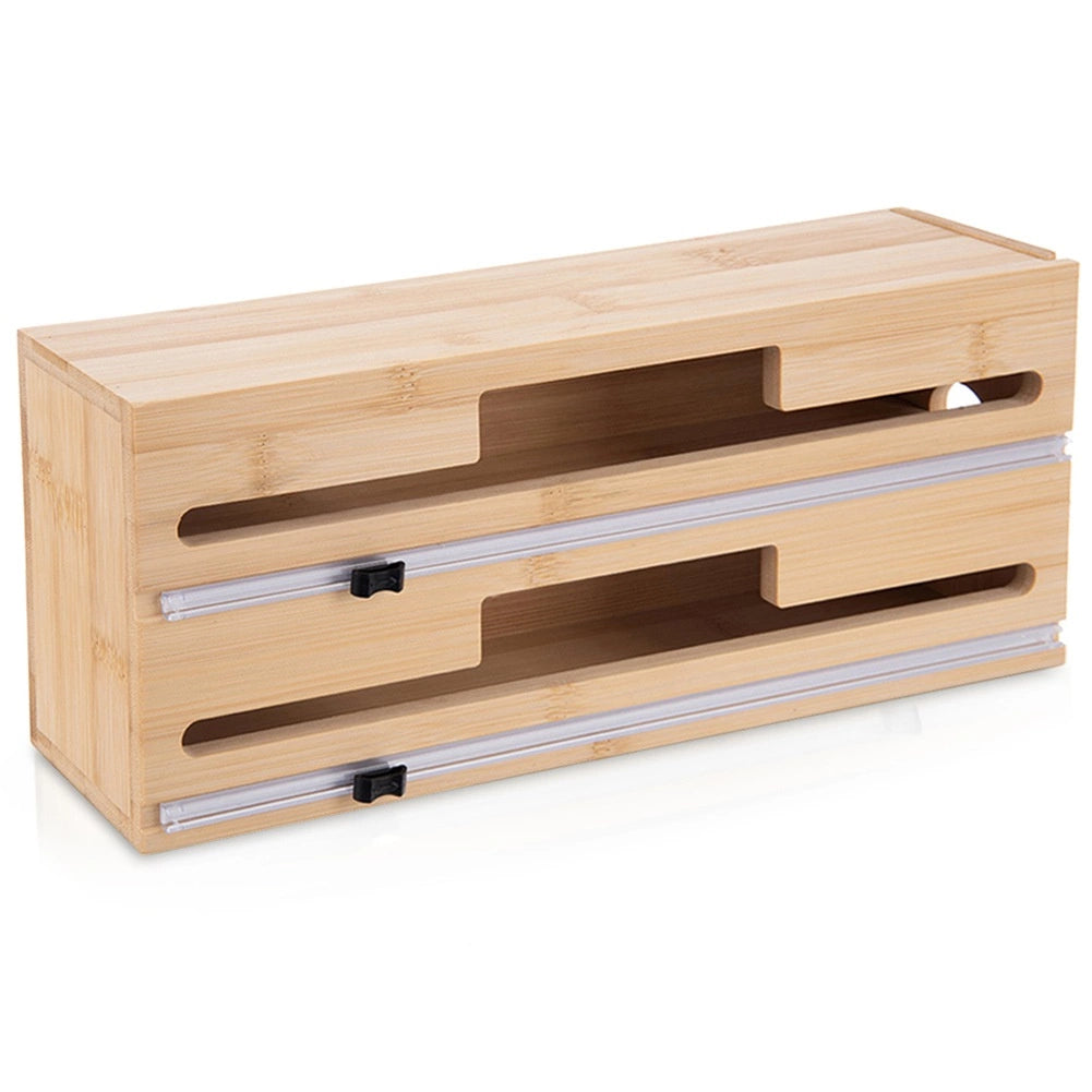 Wooden 2-in-1 Film and Foil Dispenser with Blades