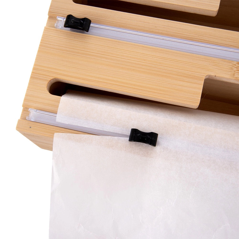 Wooden 2-in-1 Film and Foil Dispenser with Blades