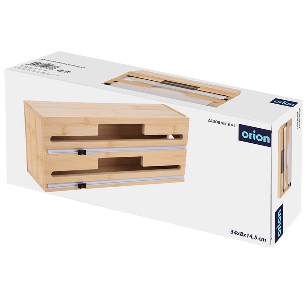 Wooden 2-in-1 Film and Foil Dispenser with Blades