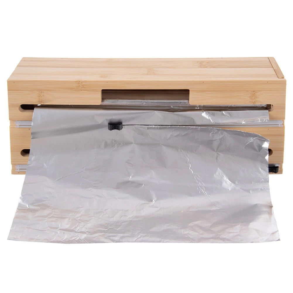 Wooden 2-in-1 Film and Foil Dispenser with Blades