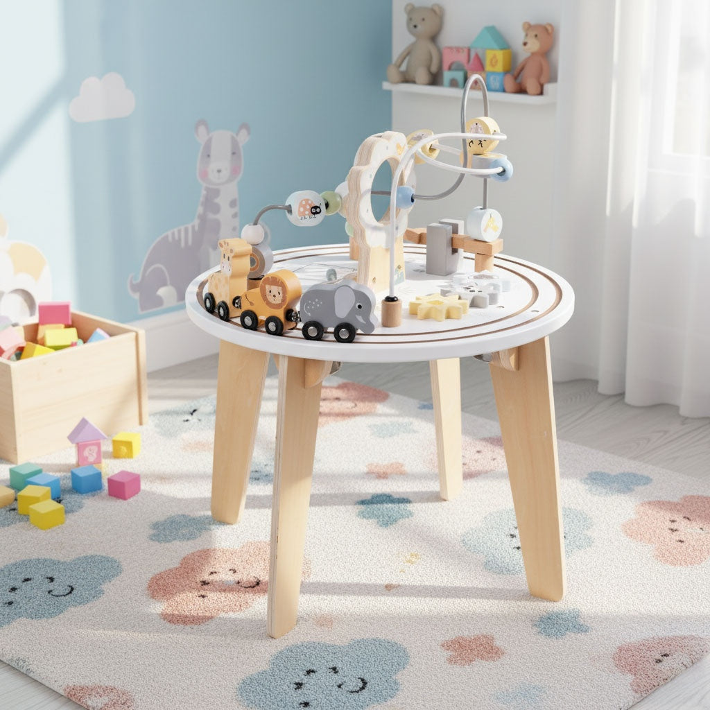Wooden 5-in-1 Educational Activity Table for Kids