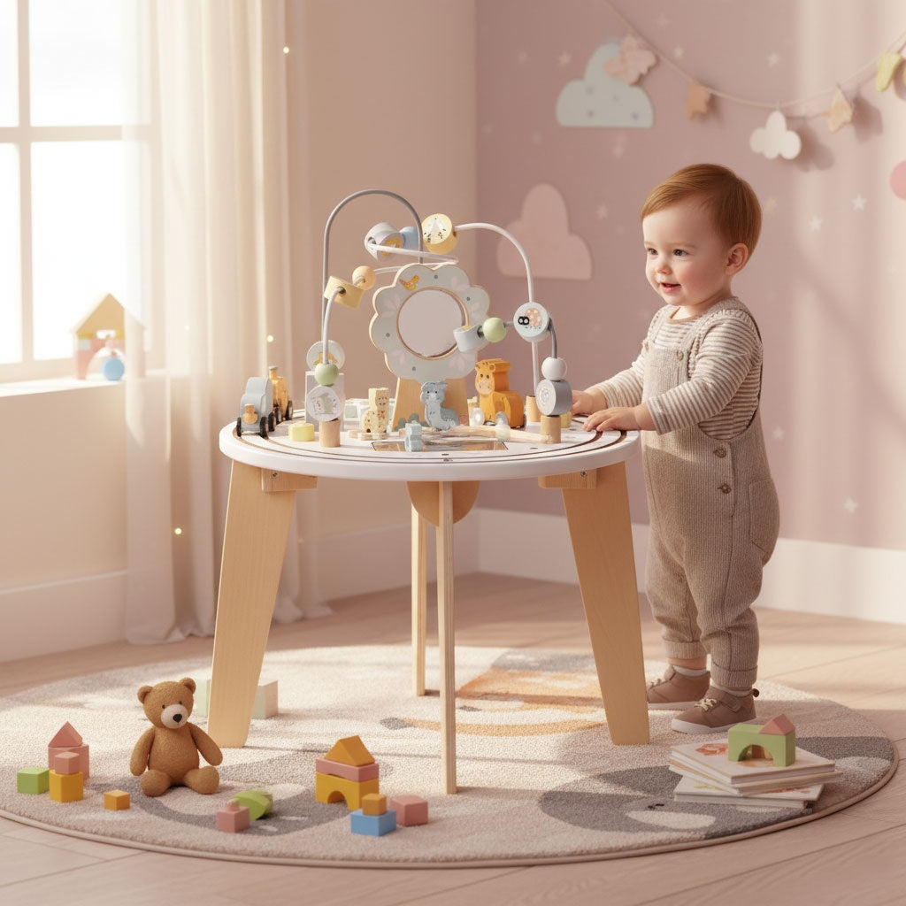 Wooden 5-in-1 Educational Activity Table for Kids
