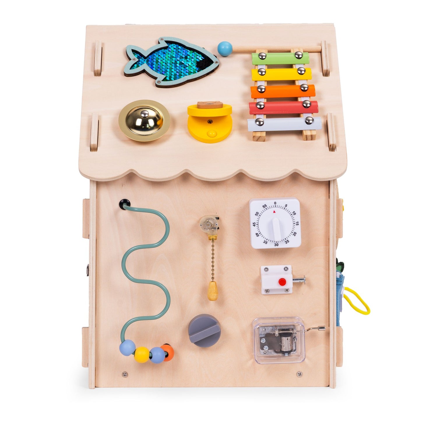Wooden Activity House for Kids, 30 Educational Games