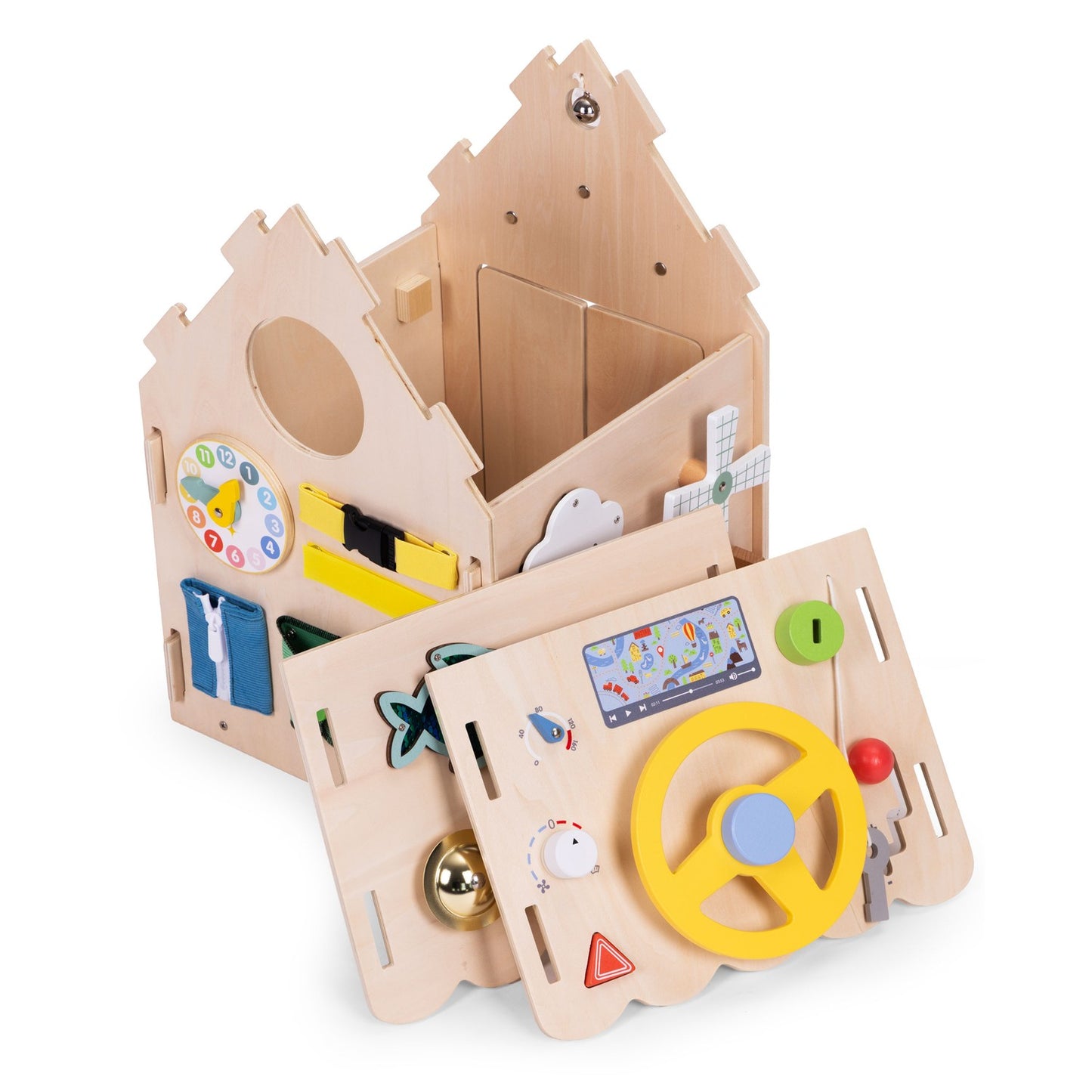 Wooden Activity House for Kids, 30 Educational Games