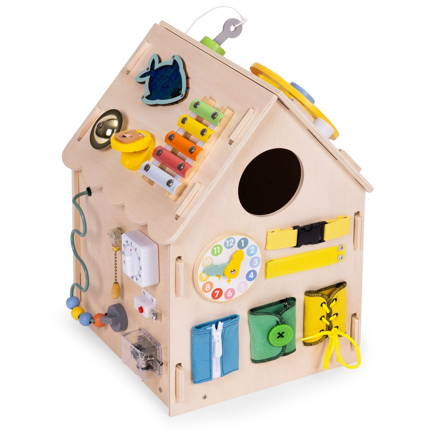 Wooden Activity House for Kids, 30 Educational Games