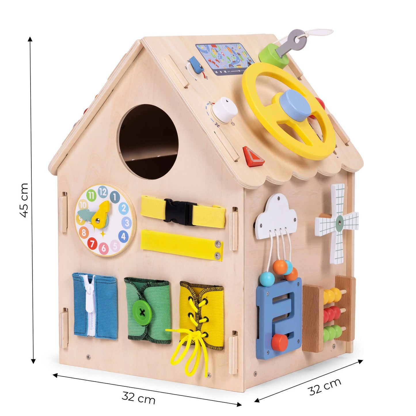 Wooden Activity House for Kids, 30 Educational Games
