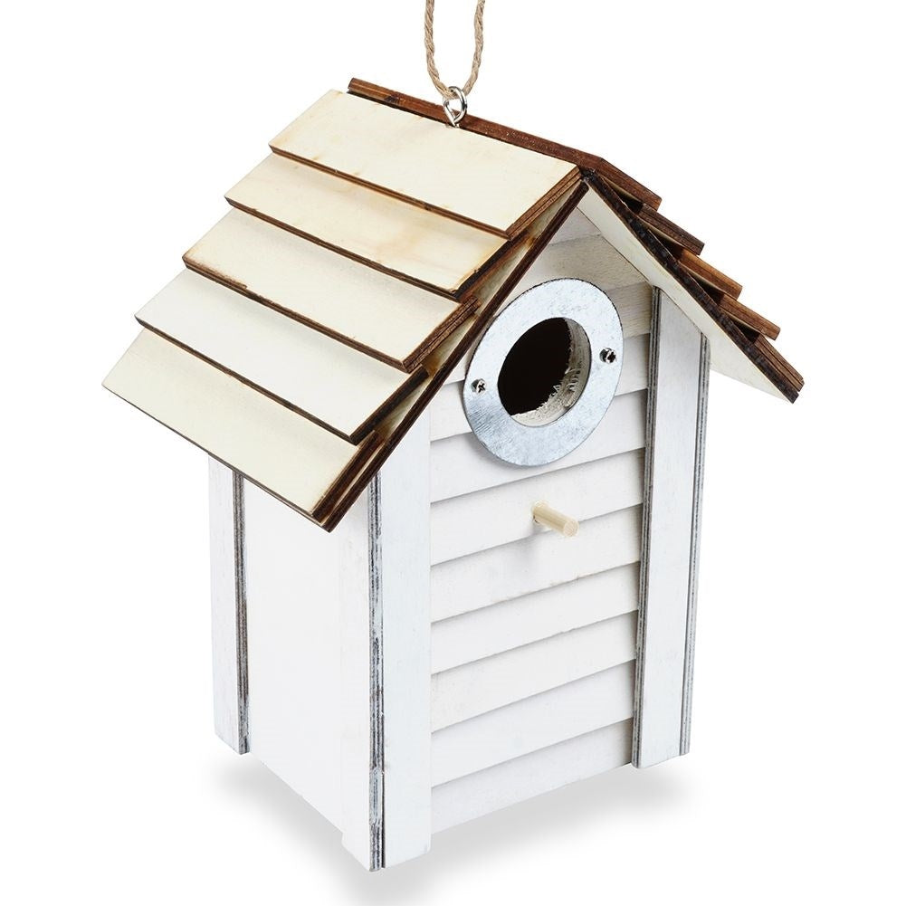 Wooden Birdhouse - White, Elegant and Durable for the Garden