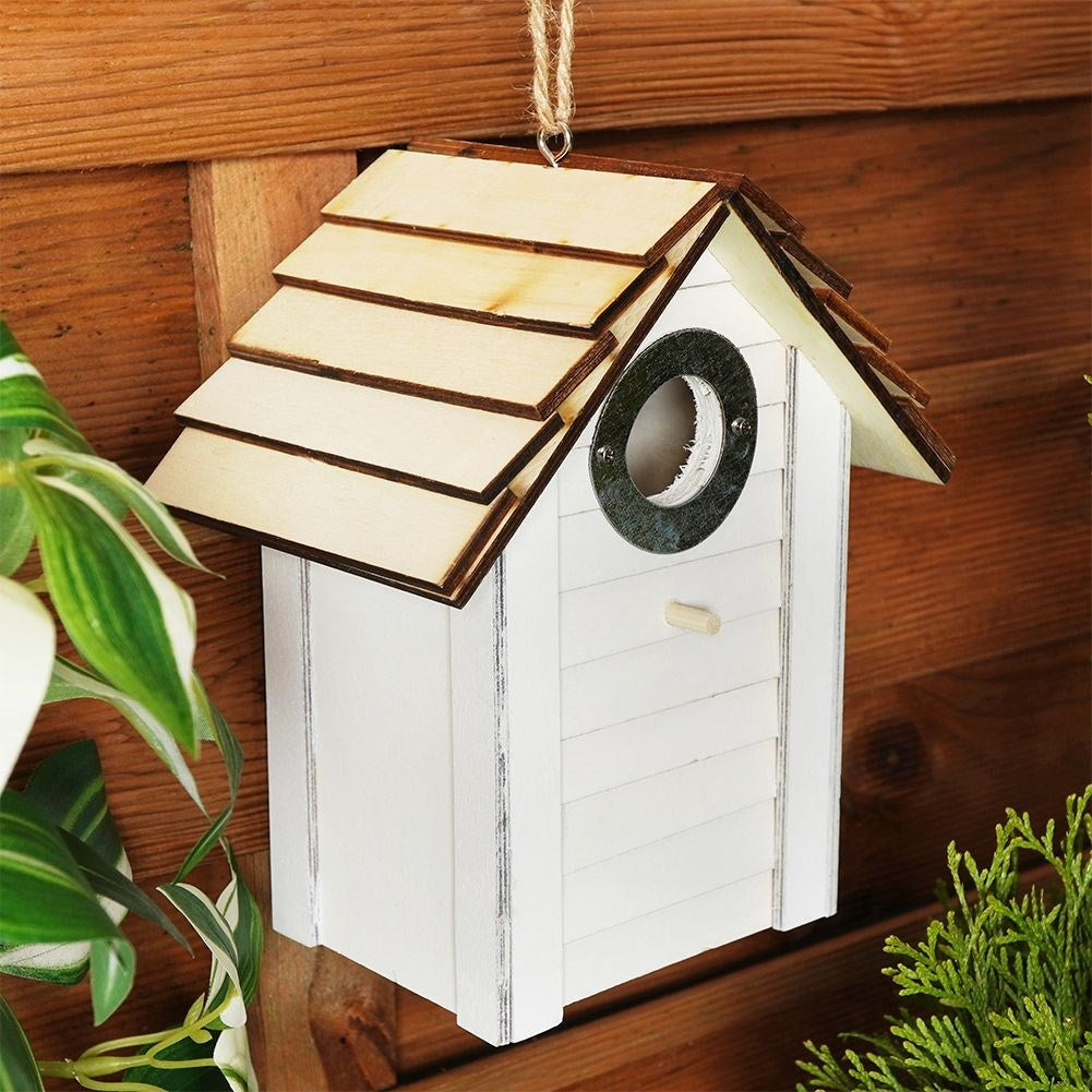 Wooden Birdhouse - White, Elegant and Durable for the Garden